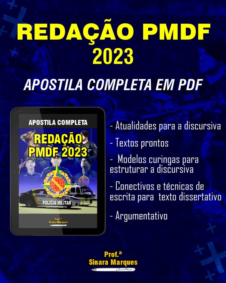 APOSTILA COMPLETA REDAÇÃO PMDF E OUTROS CONCURSOS AOCP - Sinara Marques