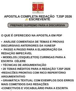 CURSO COMPLETO (PDF) DISCURSIVA TJSP 2026 ESCREVENTE
